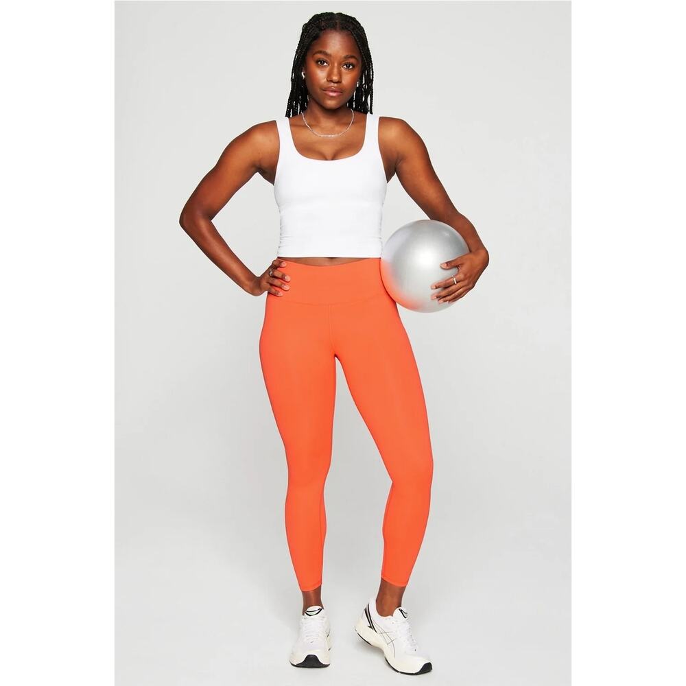 New Fabletics Boost Powerhold High-Waisted 7/8 Legging Passion Orange size M